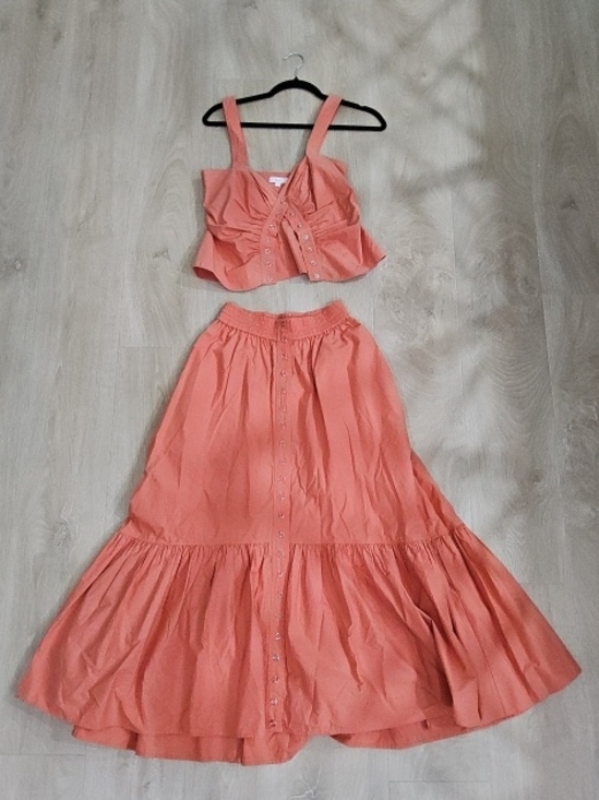 A.L.C. Dresses & Skirts - A.L.C. Coral Button-Front Crop Top & Maxi Skirt Set
